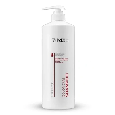 Immagine di FemMas Color Care shampoo per capelli da parrucchiere, danneggiati, secchi e tinti, idratante lucentezza di lunga durata, colorato con cheratina arginina, 1000 ml