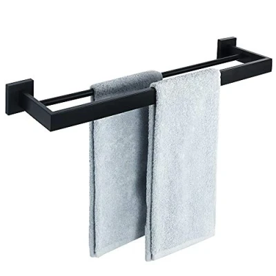 Immagine di SAYAYO Portasciugamani Bagno 60CM, Nero Porta Salviette da Parete 2 Braccio Asciugamano per Cucina Bagno, Acciaio Inossidabile SUS304, EGA7202B