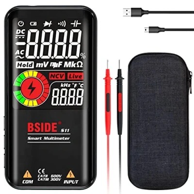 Immagine di BSIDE S11 Multimetro digitale per auto Range Multi Tester 10000 Counts Smart Voltmeter, misura AC DC Voltage Ohm Capacitance Frequency Duty Cycle Continuity NCV Reargable