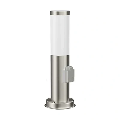 Immagine di ledscom.de luce di sentiero/luce dissuasione/luce da giardino PORU per esterni, IP44, 39 cm, acciaio inox, 1x E27 max. 40W, presa, esterno, E27, pilastro, orientamento, terra,