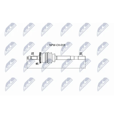 Immagine di NTY NPW CH 019 Albero motore / Semiasse Assale anteriore Dx 1045 JEEP: GRAND Cherokee 2, II