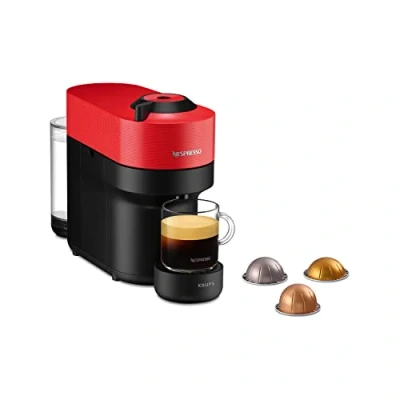 Immagine di Nespresso Vertuo Pop XN9205K, Macchina caffè di Krups, Spicy Red, Sistema Capsule Vertuo, Serbatoio acqua 0.56L