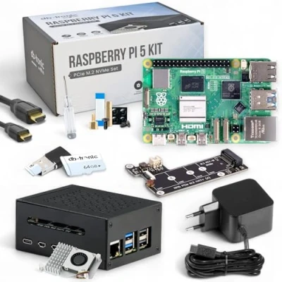 Immagine di db tronic Raspberry Pi 4 GB Starter Kit/Raspberry RAM / 5 V 3 A USB C Alimentatore alloggiamento scheda SD da 32 cavo Micro HDMI