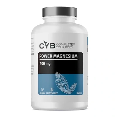 Immagine di CYB Magnesio Completo 400mg Integratori di Puro ad Alto Dosaggio 365 Compresse per 1 Anno Compressa al Giorno Integratore Vegano senza Zucchero né Lattosio Glutine