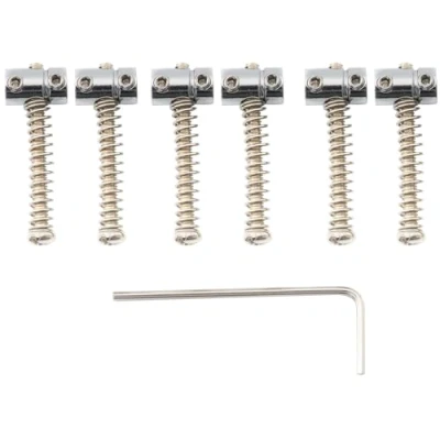 Immagine di Musiclily Pro 10,8mm Piccolo Barrel Sellette Telecaster in Acciaio per Chitarra Elettrica Fender Squier Tele tipo, Cromato (Set di 6)