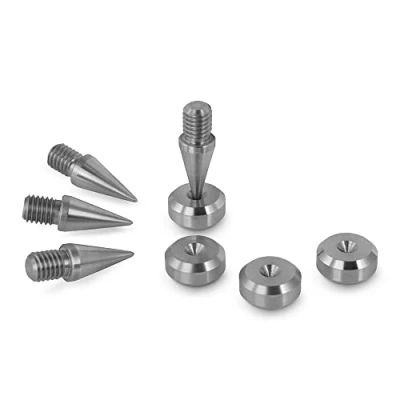 Immagine di PrecisionGeek punte e cuscinetti per altoparlanti, acciaio inossidabile, M6, cono diametro 10 mm 16 mm, forma smussata