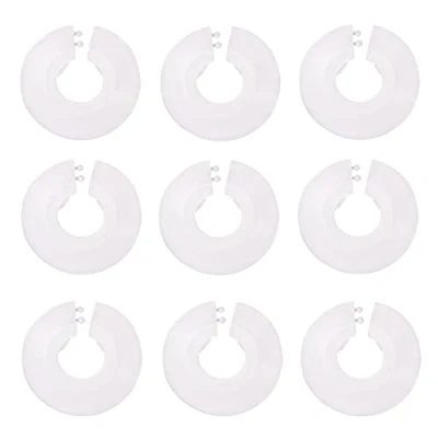 Immagine di Matory Confezione da 8 collari per tubi radiatori in plastica, con diametro di 15 mm, colore: Bianco