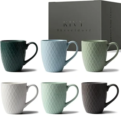 Immagine di KIVY set di 6 tazze da caffè 400 ml grandi moderno coccinella