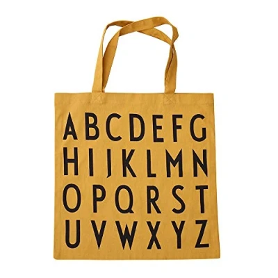 Immagine di Design Letters Borsa donna Shopper Cotone manici lunghi Sacchetto di iuta Tote regalo certificato Oeko Tex in Tessuto 44x42 Bag Canvas