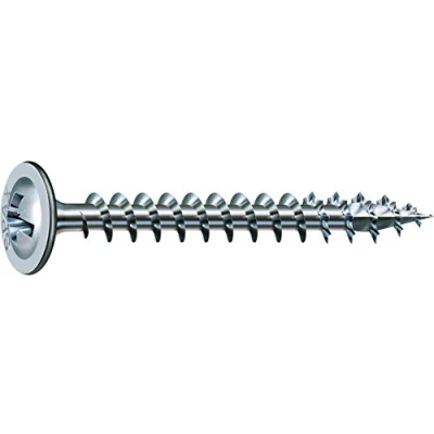 Immagine di SPAX 281010500452 Viti universali, per Parete Posteriore, Impronta a Croce Z, 4CUT, Filettatura Completa, zincata galvanicamente, A2J, (5,0 x 45 mm, 1000 Pezzi), Galvanizzato