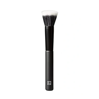Immagine di 3INA Makeup Vegan Cruelty Free The Foundation Finish Brush Black For Cream Or Powder Soft And Compact Synthetic Bristles Ergonomic Handle Flat Tip Easy to Clean