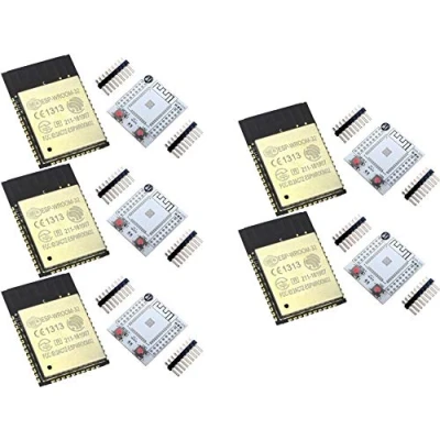 Immagine di 5pcs ESP WROOM 32 ESP32 32S Bluetooth and WIFI Dual Core CPU DOIT + adaptador Board plate