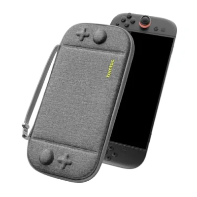 Immagine di tomtoc Custodia per Nintendo Switch 2 (2025), Borsa Protettiva Rigida da Trasporto Console con 12 Cartucce di Gioco, Slim Carry Case Sottile Viaggio Brevetto Originale, Grigio