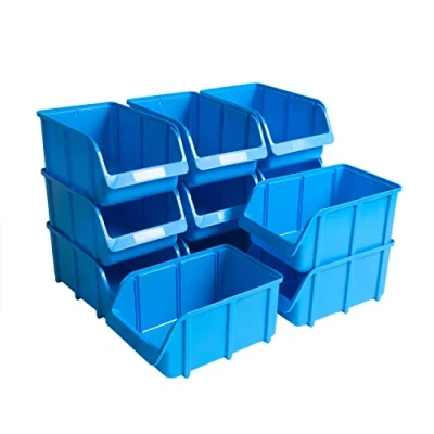 Immagine di Hünersdorff 12 scatole portaoggetti impilabili, dimensioni 4, in polistirolo, elevata stabilità dimensionale e capacità di carico, colore: blu