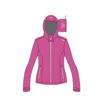 Immagine di CMP Giacca da pioggia antistrappo donna con cappuccio fisso, Fuxia, 44