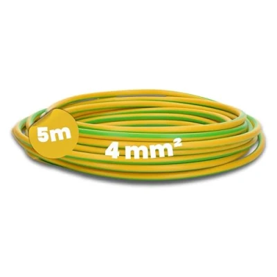 Immagine di Kalitec cavo di cablaggio flessibile H07V K 4 mm² verde e giallo I messa a terra conduttore protezione mm2 filo in PVC singolo