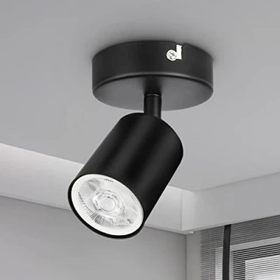 Immagine di Dehobo Faretti da Soffitto Orientabilie GU10, Parete Interno Nero, Lampadario LED Moderna per Corridoio Entrata o Scale, Lampadina GU10 non Inclusa