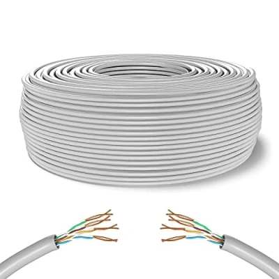 Immagine di MY SMART SHOP CAVO DI RETE CAT6 MATASSA CATe 6 LAN ETHERNET M BOBINA INTERNET PLUG MODEM ROUTER ACCESS POINT REAPETER CCA RJ45 GIGABIT 10/100/1000 Mbps (50, BIANCO, FTP)