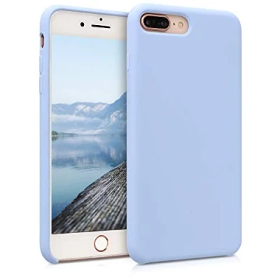 Immagine di kwmobile Cover per Apple iPhone 7 Plus/iPhone 8 Plus Custodia Back Case Smartphone in Silicone TPU Protezione Gommata blu chiaro