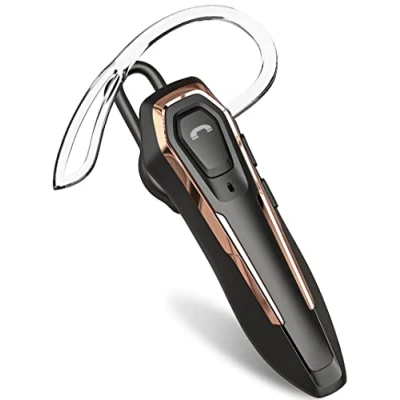 Immagine di Micool Cuffie Bluetooth V5.0, cancellazione del rumore, vivavoce, Bluetooth, per 30 ore di conversazione, funzione mute, assistente vocale, senza fili, camionista (oro)