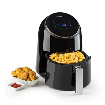 Immagine di Klarstein AirVital Friggitrice ad Aria, Friggitrice, AirFryer, 1300W, Capacità 2,5L, Frittura Senza Grassi, Cottura alla Griglia, 8 Programmi, Rivestimento CeraPlus Antiaderente, Nero