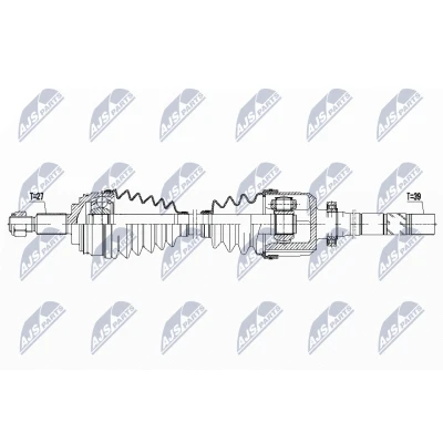 Immagine di NTY NPW RE 085 Albero motore / Semiasse Assale anteriore Dx 1035 RENAULT: MEGANE 3 Coupe