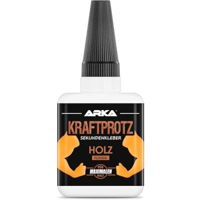 Immagine di ARKA KRAFTPROTZ legno 50 g Colla istantanea extra forte trasparente per super liquida Resistente all&#039;acqua Facile da usare e tenuta sicura