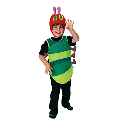 Immagine di amscan 9902973 Costume unisex con scritta The Very Hungry Caterpillar, Tabard e cappello, 6 8 anni, colore: Verde