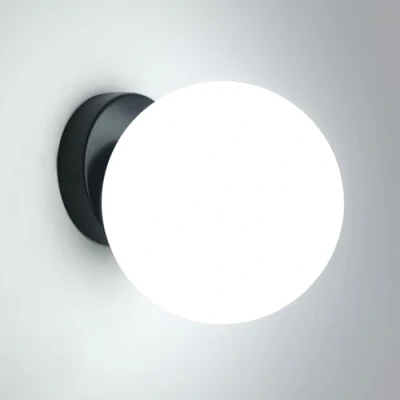 Immagine di Comely Nero Lampada da parete Interno, Moderna Applique 15cm, a Muro Creative Palla di vetro E27, per Scale, Camere Letto e Corridoi (Lampadina non Inclusa)