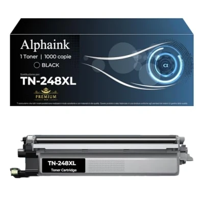 Immagine di alphaink Toner Compatibile con TN248 XL TN 248 BK per Brother MFC L3760CDW DCP L3560CDW HL L3240CDW L3220CW L3740CDW L8240CDW L8230CDW L3515CDW L3520CDW (Con chip, 1 Nero)