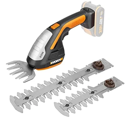Immagine di Worx WG801E.9 Forbici per Erba e Decespugliatore a Batteria 20V, con 3 Lame Intercambiabili, 36W Solo Corpo Macchina