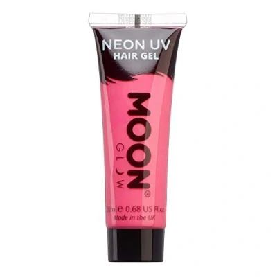 Immagine di Moon Glow Gel per capelli UV neon Tintura temporanea lavabile Punta e illumina, Rosa intenso, 20 ml (confezione da 1)