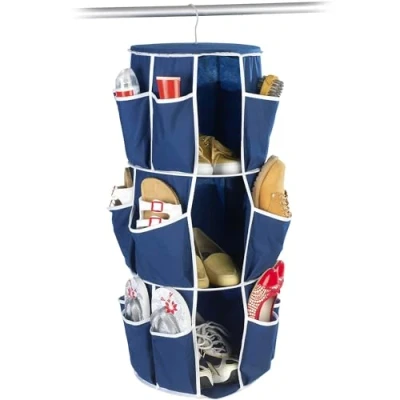 Immagine di Avilia Contenitore per Scarpe da Appendere Portascarpe Appendibile, in Polipropilene, 33x87x33cm, Blu