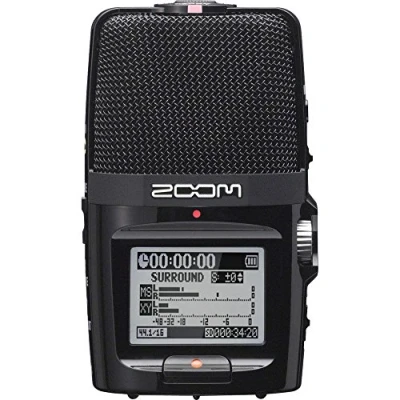Immagine di Zoom H2n Registratore portatile con audio stereo/surround, 5 microfoni incorporati, X/Y, Mid Side, modalità Ambisonics, registra su scheda SD, per musica, audio, video e interviste
