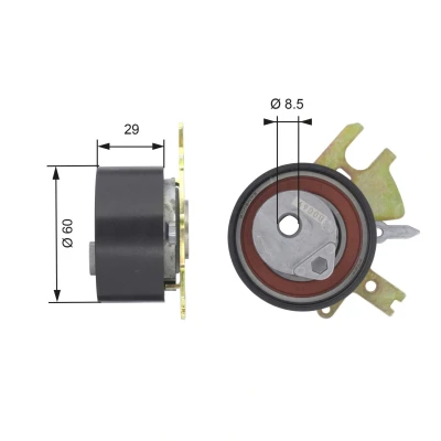 Immagine di GATES FleetRunner Micro V Stretch Fit T43089 Rullo tenditore, Cinghia dentata FORD: C Max, S Max Mk1, Focus 2 Kombi, VOLVO: V70 3, V50