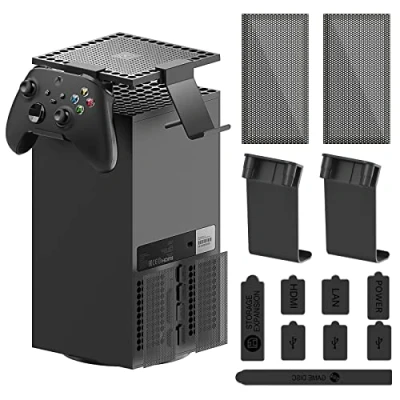 Immagine di Supporto per controller antipolvere compatibile con Xbox Series X Accessori da gioco 2 in 1 copertura filtro console XSX e supporti serie cuffie