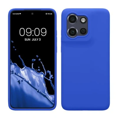 Immagine di kwmobile Cover per Motorola Edge 50 Neo/ThinkPhone 25 Custodia Back Case Smartphone in Silicone TPU Protezione Gommata blu baltico
