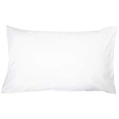 Immagine di Amazon Basics Federa copricuscino in 100% cotone morbido, con cerniera, 4 unità, bianco, 50 x 80 cm