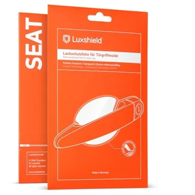 Immagine di Luxshield Pellicola Protettiva Maniglia della Portiera Auto per Seat Leon 4 (IV) KL I 2020 2024 Protezione Antigraffio, Vernice Trasparente