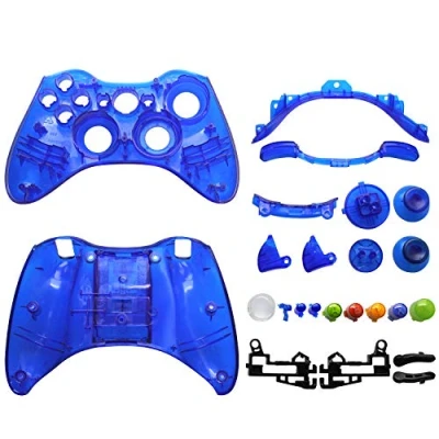 Immagine di OSTENT Kit shell e pulsanti di ricambio compatibile per controller wireless Microsoft Xbox 360 colore blu