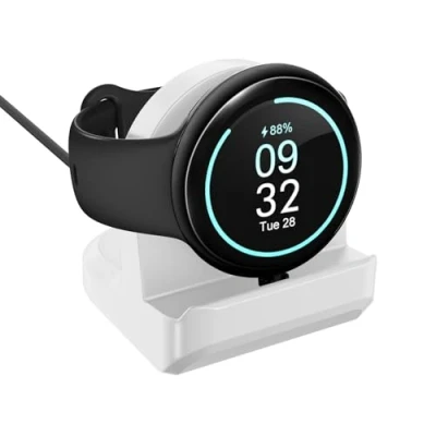 Immagine di TiMOVO 2PZ Supporto in Silicone Compatibile con Google Pixel Watch 3/Pixel 2/Fitbit Ace LTE Caricabatterie, Antiscivolo per Caricabatterie Slot Integrato la Gestione dei Cavi