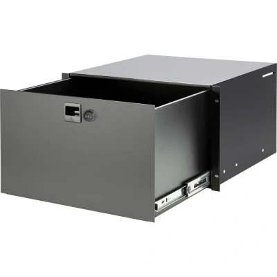 Immagine di Adam Hall 19&quot; Parts 87406 CL Cassetto portapacchi 6 U in acciaio con serratura a combinazione integrata