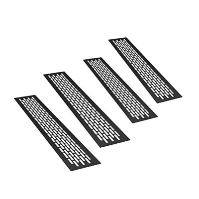 Immagine di sossai® Griglia di ventilazione in alluminio Alucratis (4 pezzi) Rettangolare dimensioni: 48 x 8 cm Colore: nero areazione