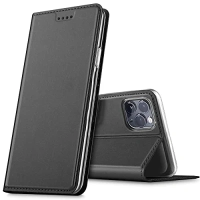 Immagine di Verco case per Apple iPhone 11 Pro Cover, Custodia a Libro Pelle PU Booklet Protettiva [magnetica integrata], Nero