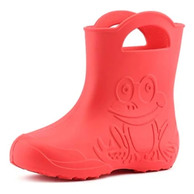 Immagine di Ladeheid Stivali Bambino e Bambina in Gomma Comodi Pioggia con Motivo a Rana LA CA 01 (Corallo, 24/25 EU)