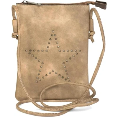 Immagine di styleBREAKER mini bag borsa a tracolla con borchie disposte stella, spalla, mano, borsa, da donna 02012235, colore:Talpa