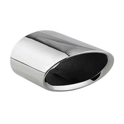 Immagine di L&amp;P A300 1 Terminale di Scarico ovale in acciaio inox lucidato a specchio cromato plug and play