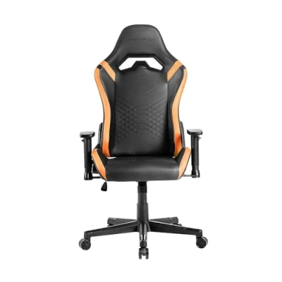 Immagine di Mars Gaming MGC PRO, Sedia Professionale, Finitura Pelle PU, Braccioli 2D e Schienale Reclinabile 135, Cuscini Lombari Cervicali Soft Touch, Ruote XL Molla Gas Classe 4, Arancio