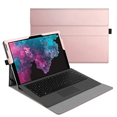 Immagine di FINTIE Custodia per Microsoft Surface PRO 7+/ 7/ 6/ 5/ 4/ 3 12,3 Pollici, [Multi angli] Slim Fit Folio Case Cover, Compatibile con Type Cover Keyboard, Oro Rosa