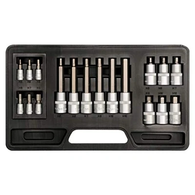 Immagine di YATO YT 7752 Set bussole 18 Acciaio al cromo vanadio 1/2, 1/4